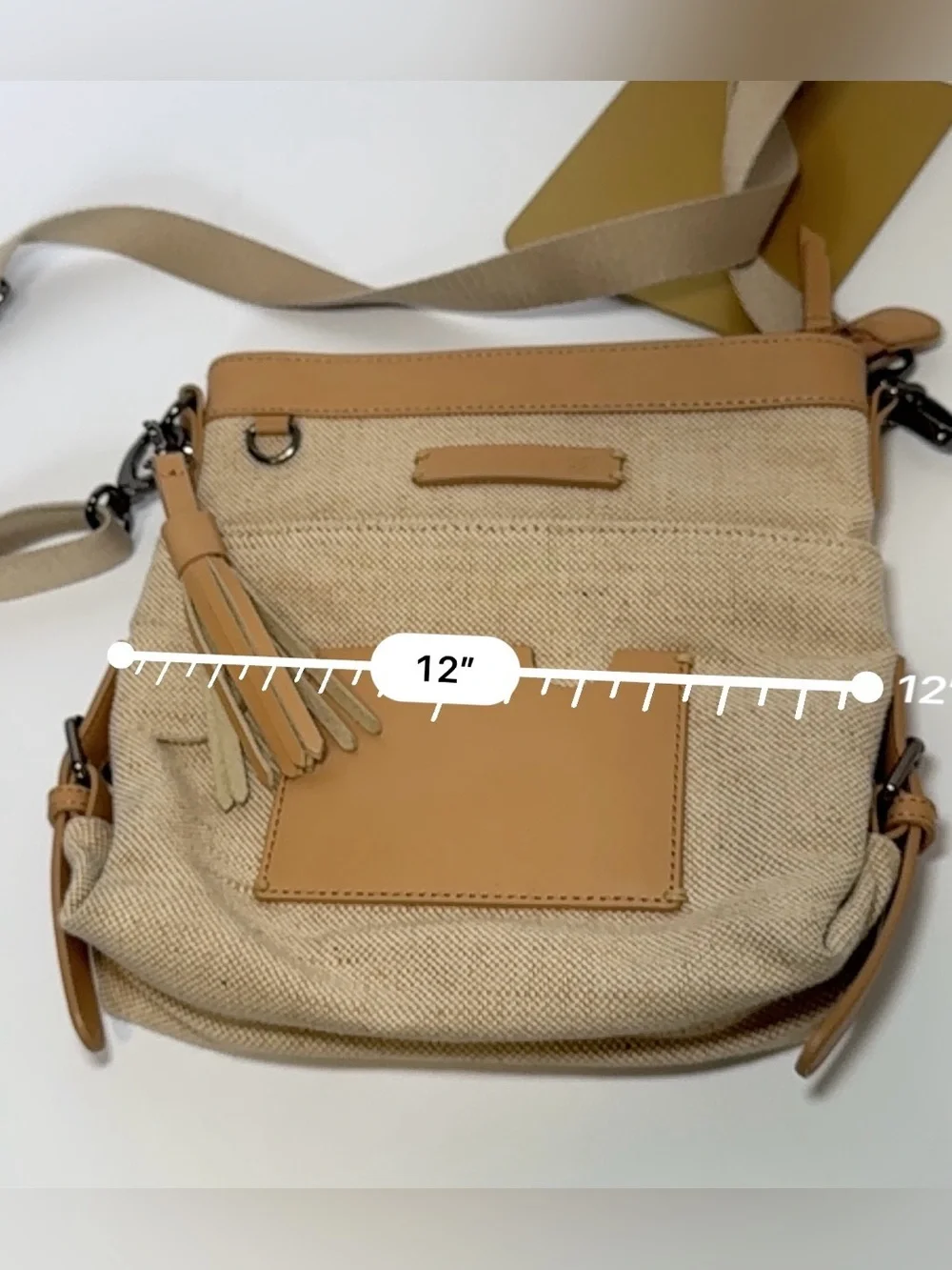 Sherpani Luna Cotton Canvas Crossbody Bag Tan Cream Boho